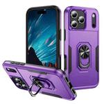 For iPhone 17 Pro Pioneer Armor Heavy Duty PC + TPU Phone Case with Holder(Purple+Black)
