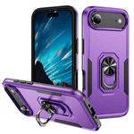 For iPhone 17 Air Pioneer Armor Heavy Duty PC + TPU Phone Case with Holder(Purple+Black)