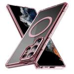 For Samsung Galaxy S24 Ultra 5G Airbag Magsafe PC Hybrid TPU Phone Case(Clear Pink)