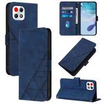 For T-Mobile REVVL 7 5G Crossbody 3D Embossed Flip Leather Phone Case(Blue)