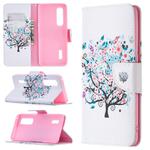 For OPPO Find X2 Pro Colored Drawing Pattern Horizontal Flip Leather Case with Holder & Card Slots & Wallet(Tree)