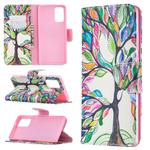 For Samsung Galaxy Note 20 Colored Drawing Pattern Horizontal Flip Leather Case with Holder & Card Slots & Wallet(Tree of Life)