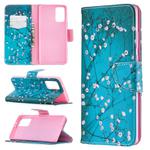 For Samsung Galaxy Note 20 Colored Drawing Pattern Horizontal Flip Leather Case with Holder & Card Slots & Wallet(Plum Blossom)