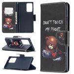 For Samsung Galaxy Note 20 Ultra Colored Drawing Pattern Horizontal Flip Leather Case with Holder & Card Slots & Wallet(Bear)