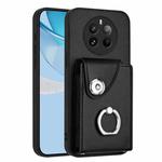 For Realme 12 Pro / 12 Pro+ Organ Card Bag Ring Holder Phone Case(Black)