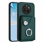 For Realme 12 Pro / 12 Pro+ Organ Card Bag Ring Holder Phone Case(Green)