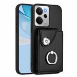 For Realme 14 / P3 5G / Neo7x Organ Card Bag Ring Holder Phone Case(Black)