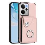 For Realme 14 / P3 5G / Neo7x Organ Card Bag Ring Holder Phone Case(Pink)