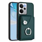 For Realme 14 / P3 5G / Neo7x Organ Card Bag Ring Holder Phone Case(Green)