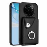 For Realme 14 Pro Organ Card Bag Ring Holder Phone Case(Black)