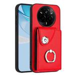 For Realme 14 Pro Organ Card Bag Ring Holder Phone Case(Red)