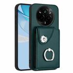 For Realme 14 Pro Organ Card Bag Ring Holder Phone Case(Green)