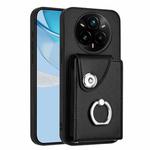 For Realme 14 Pro+ Organ Card Bag Ring Holder Phone Case(Black)