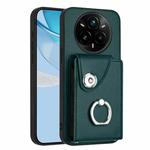 For Realme 14 Pro+ Organ Card Bag Ring Holder Phone Case(Green)