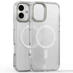 For iPhone 16 Plus Frosted Crystal Clear Lens Holder MagSafe Magnetic Phone Case(Transparent)