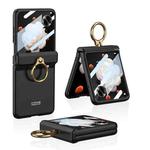 For Honor Magic V Flip GKK Integrated Magnetic Folding Hinge Full Coverage Phone Case with Ring Holder(Black)