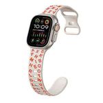 For Apple Watch Ultra 2 49mm English Letters Style Butterfly Buckle Silicone Watch Band(Starlight Orange)