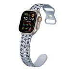 For Apple Watch Ultra 2 49mm English Letters Style Butterfly Buckle Silicone Watch Band(Gray Black)