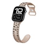 For Apple Watch Series 10 46mm English Letters Style Butterfly Buckle Silicone Watch Band(Walnut Black)