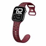 For Apple Watch Series 10 46mm English Letters Style Butterfly Buckle Silicone Watch Band(Wine Red Black)