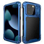 For iPhone 15 Pro Lens Holder Metal IP54 Life Waterproof Three-proof MagSafe Phone Case(Blue)