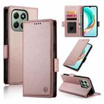 For Honor X6b Side Buckle Magnetic Frosted Leather Phone Case(Rose Gold)