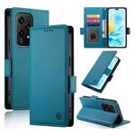 For Honor 200 Lite Global Side Buckle Magnetic Frosted Leather Phone Case(Blue)