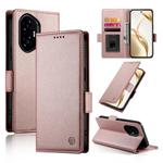 For Honor 300 Pro / 300 Ultra Side Buckle Magnetic Frosted Leather Phone Case(Rose Gold)