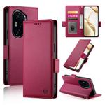 For Honor 300 Pro / 300 Ultra Side Buckle Magnetic Frosted Leather Phone Case(Wine Red)