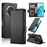 For Honor X9c Global / Magic7 Lite Side Buckle Magnetic Frosted Leather Phone Case(Black)