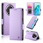 For Honor X9c Global / Magic7 Lite Side Buckle Magnetic Frosted Leather Phone Case(Purple)