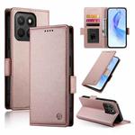 For Honor X8c 4G Side Buckle Magnetic Frosted Leather Phone Case(Rose Gold)