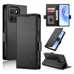 For Honor X8c 4G Side Buckle Magnetic Frosted Leather Phone Case(Black)