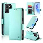For Honor X8c 4G Side Buckle Magnetic Frosted Leather Phone Case(Mint Green)
