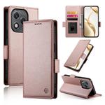 For Honor 400 Lite Side Buckle Magnetic Frosted Leather Phone Case(Rose Gold)