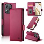 For Honor 400 Lite Side Buckle Magnetic Frosted Leather Phone Case(Wine Red)