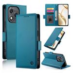 For Honor 400 Lite Side Buckle Magnetic Frosted Leather Phone Case(Blue)