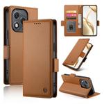 For Honor 400 Lite Side Buckle Magnetic Frosted Leather Phone Case(Brown)
