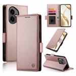 For Honor 400 Global 156.5mm Side Buckle Magnetic Frosted Leather Phone Case(Rose Gold)