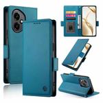 For Honor 400 Global 156.5mm Side Buckle Magnetic Frosted Leather Phone Case(Blue)