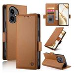 For Honor 400 Global 156.5mm Side Buckle Magnetic Frosted Leather Phone Case(Brown)