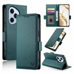 For Honor 400 Pro Global 160.8mm Side Buckle Magnetic Frosted Leather Phone Case(Dark Green)
