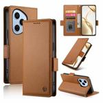 For Honor 400 Pro Global 160.8mm Side Buckle Magnetic Frosted Leather Phone Case(Brown)