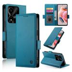 For Honor X5c Plus Side Buckle Magnetic Frosted Leather Phone Case(Blue)