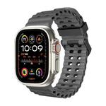 For Apple Watch Ultra 2 49mm Ocean Dual-Row Hole Silicone Watch Band(Grey)