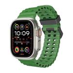 For Apple Watch Ultra 2 49mm Ocean Dual-Row Hole Silicone Watch Band(Alfalfa)