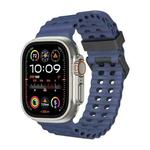 For Apple Watch Ultra 2 49mm Ocean Dual-Row Hole Silicone Watch Band(Midnight Blue)