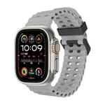 For Apple Watch Ultra 2 49mm Ocean Dual-Row Hole Silicone Watch Band(Cloudy Gray)