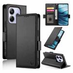 For Redmi Note 14 4G 163.25mm Global Side Buckle Magnetic Frosted Leather Phone Case(Black)