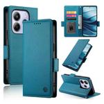 For Redmi Note 14 4G 163.25mm Global Side Buckle Magnetic Frosted Leather Phone Case(Blue)